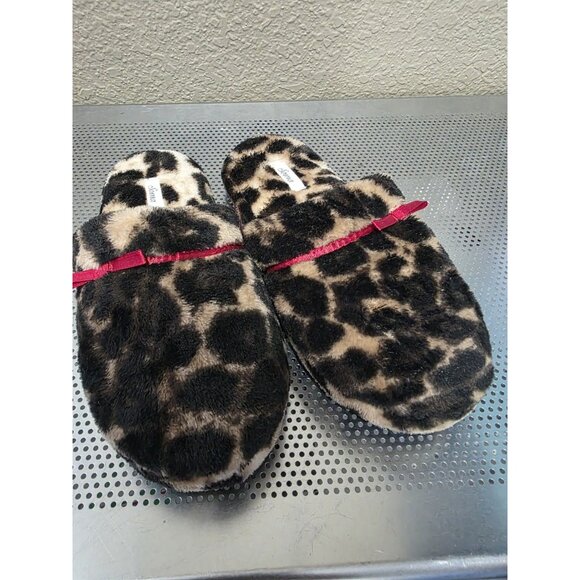 Soma Leopard Animal Print Slip On Slippers House Shoes Women's Size 5/6 - Picture 2 of 6